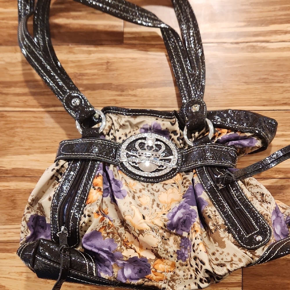 Elegant Black and Purple Women's Bag